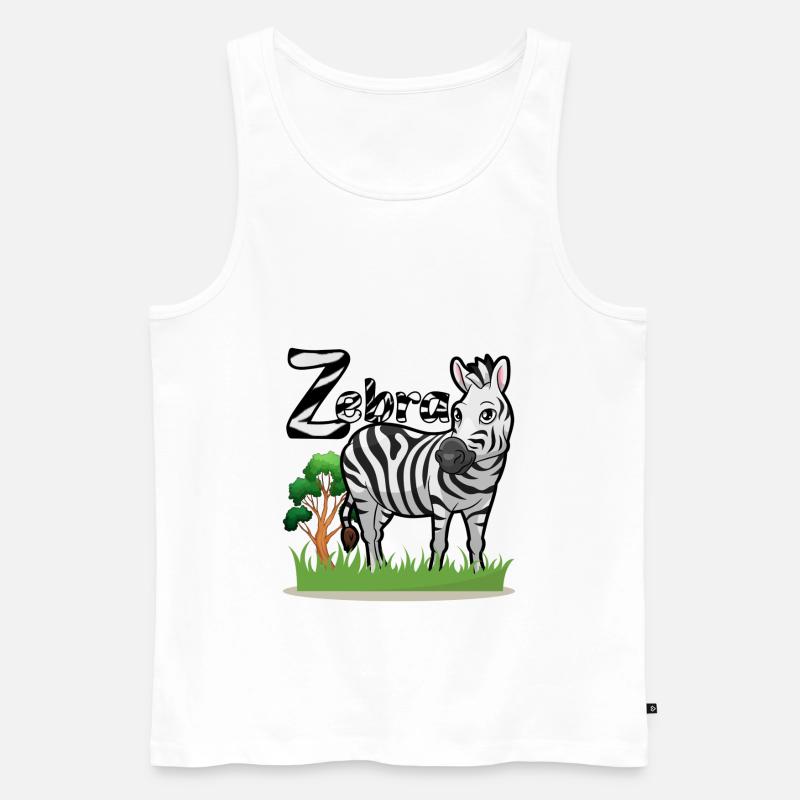 Zebra - Männer Premium Bio Tank Top - Weiß