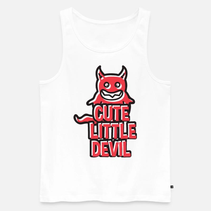 Cute Little Devil - Männer Premium Bio Tank Top - Weiß