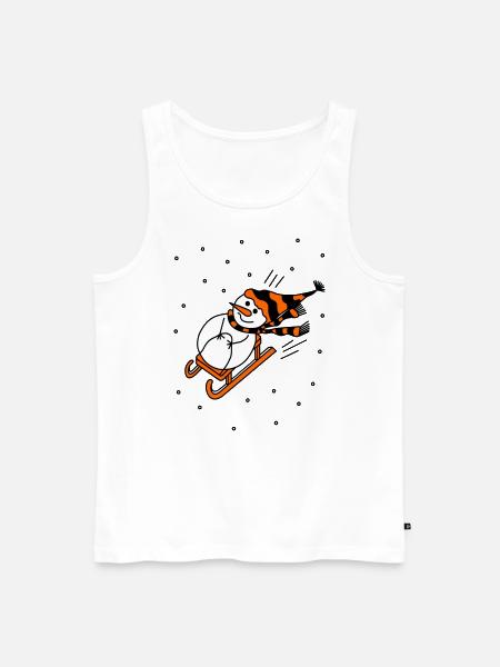 Sleigh Riding Snowman - Men's Premium Organic Tank Top - white