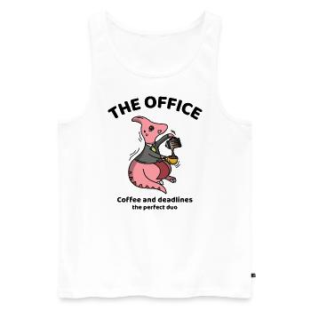 Coffee and deadlines, the perfect duo - The office - Männer Premium Bio Tank Top - Weiß - Vorne - Michal (187cm)