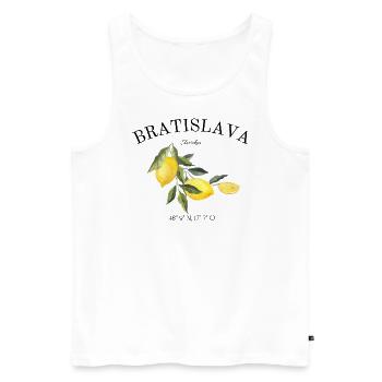 Bratislava - Slowakei - Donau - Souvenir - Reise - Männer Premium Bio Tank Top - Weiß - Vorne - AI Model Male 178 light (178cm)