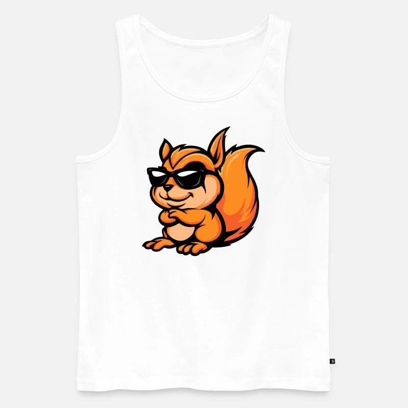 Eichhörnchen Comic Cool - Männer Premium Bio Tank Top - Weiß