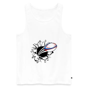 Rugby France Rugby Trikot Für Franzosen Frankreich - Männer Premium Bio Tank Top - Weiß - Vorne - AI Model Male 178 light (178cm)