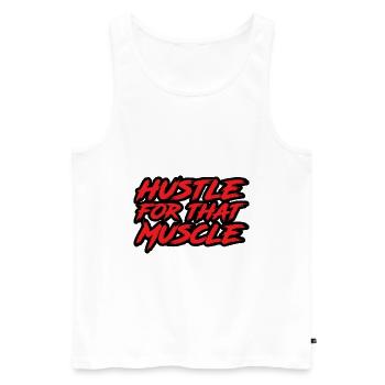 Hustle pour ce muscle - Débardeur bio Premium Homme - blanc - Devant - Michal (187cm)