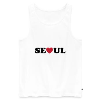 Seoul Love Heart - Men's Premium Organic Tank Top - white - Front - Michal (187cm)
