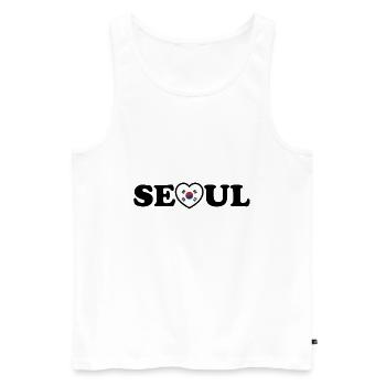Seoul Love Heart Taegeukgi Flag - Men's Premium Organic Tank Top - white - Front - Michal (187cm)