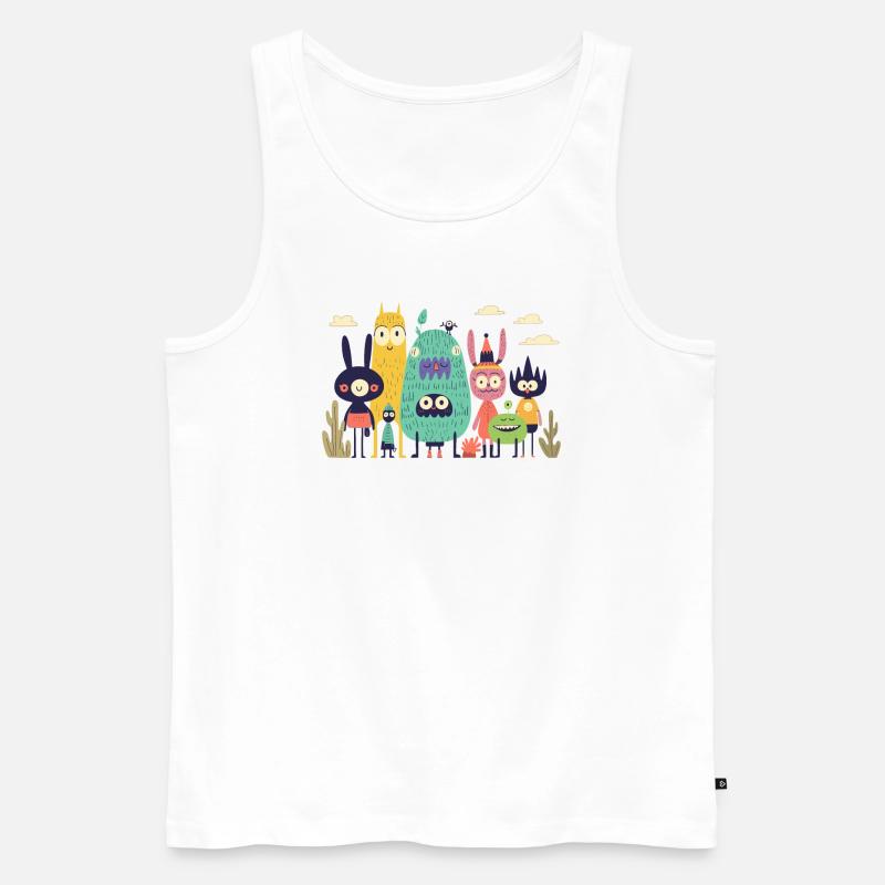 Der Träumer und seine Freunde - Männer Premium Bio Tank Top - Weiß