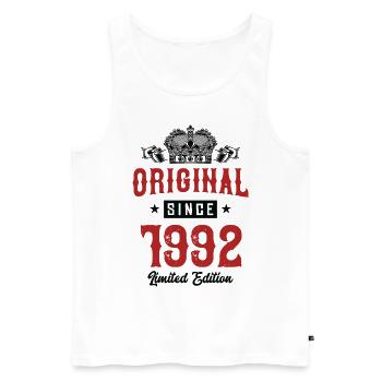 1992 limited edition - Männer Premium Bio Tank Top - Weiß - Vorne - Michal (187cm)
