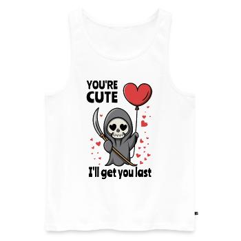 Süßer Sensenmann mit romantischem Herzen - Männer Premium Bio Tank Top - Weiß - Vorne - Michal (187cm)