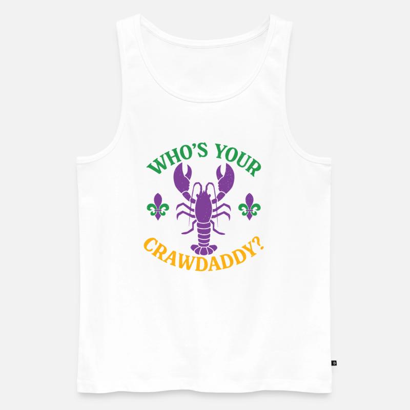 Wer ist dein Crawdaddy - Männer Premium Bio Tank Top - Weiß