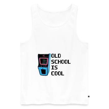 old school is cool retro gamer vintage - Débardeur bio Premium Homme - blanc - Devant - Michal (187cm)