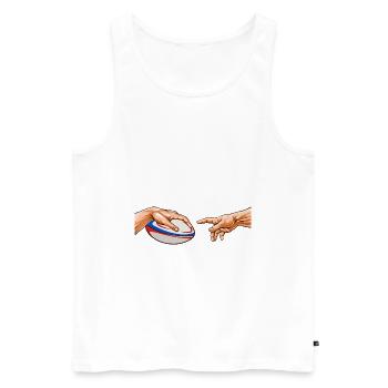 Rugby Michelangelos "Wenn Rugby Einfach Wäre Rugby - Männer Premium Bio Tank Top - Weiß - Vorne - AI Model Male 178 light (178cm)