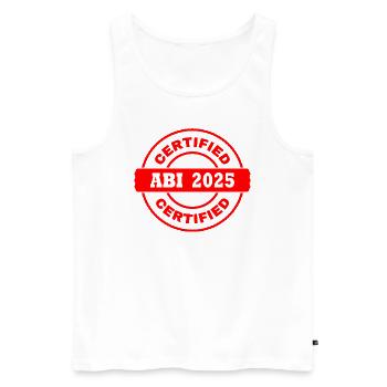 Abi 2025 - Männer Premium Bio Tank Top - Weiß - Vorne - AI Model Male 178 light (178cm)