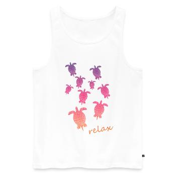 Schildkröten Turtle relax - Männer Premium Bio Tank Top - Weiß - Vorne - Michal (187cm)