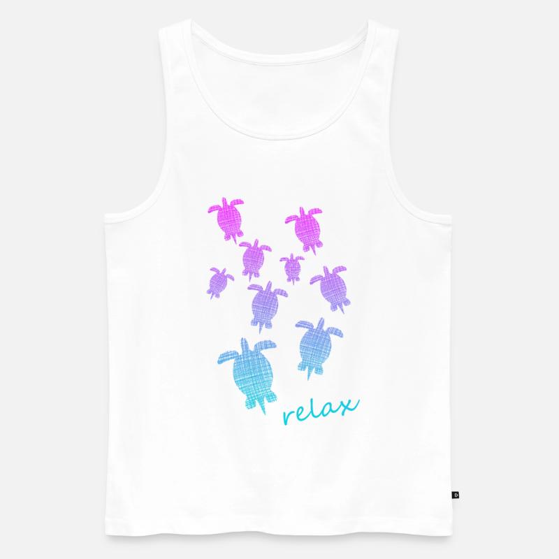 Schildkröten Turtle Relax chill out - Männer Premium Bio Tank Top - Weiß