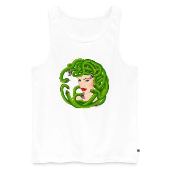 Medusa - Männer Premium Bio Tank Top - Weiß - Vorne - AI Model Male 178 light (178cm)