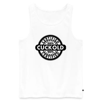 certified cuckold - Männer Premium Bio Tank Top - Weiß - Vorne - AI Model Male 178 light (178cm)