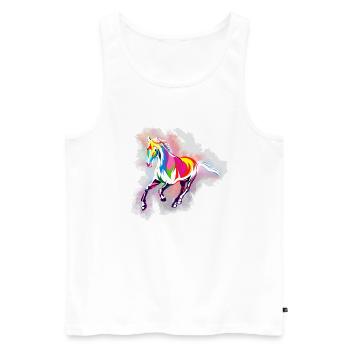 Für jeden, der Pferde mag und gern reitet. - Männer Premium Bio Tank Top - Weiß - Vorne - Michal (187cm)