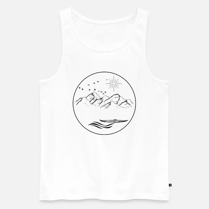 Der See am Berg - Männer Premium Bio Tank Top - Weiß