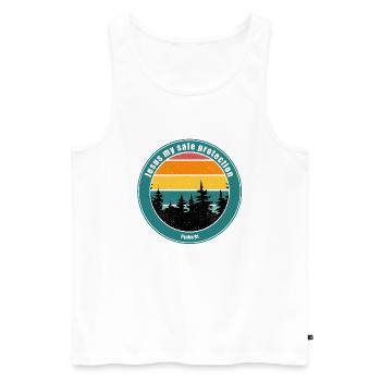 Jesus my safe protection - Men's Premium Organic Tank Top - white - Front - Michal (187cm)