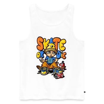 Skate and graffitis - Männer Premium Bio Tank Top - Weiß - Vorne - Michal (187cm)