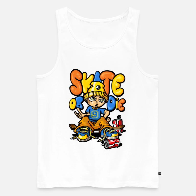 Skateboard und Graffiti - Männer Premium Bio Tank Top - Weiß