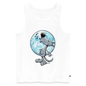 Musikalischer Wolf - Männer Premium Bio Tank Top - Weiß - Vorne - Michal (187cm)
