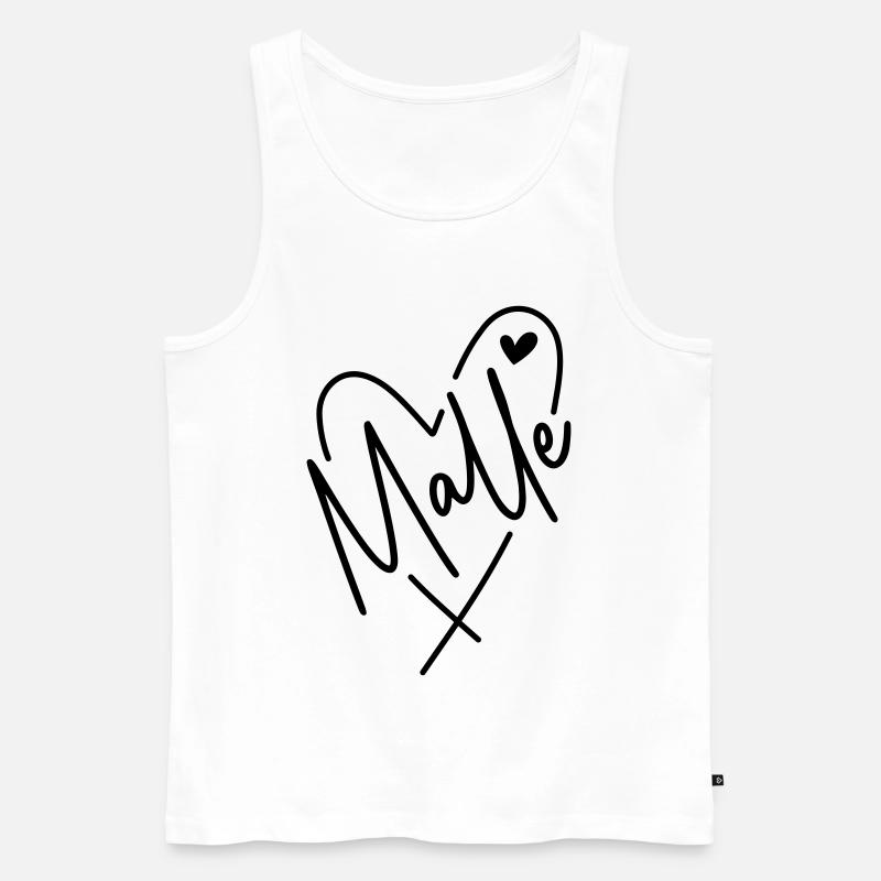 Malle Herz - Männer Premium Bio Tank Top - Weiß