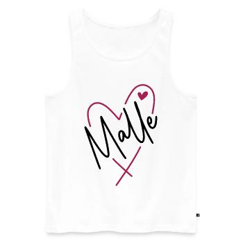 Malle Herz - Männer Premium Bio Tank Top - Weiß - Vorne - Michal (187cm)