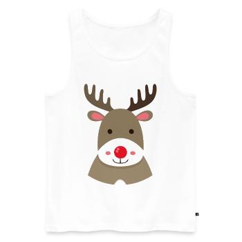 Motif de dessin animé Rudolph Renne - Débardeur bio Premium Homme - blanc - Devant - Michal (187cm)