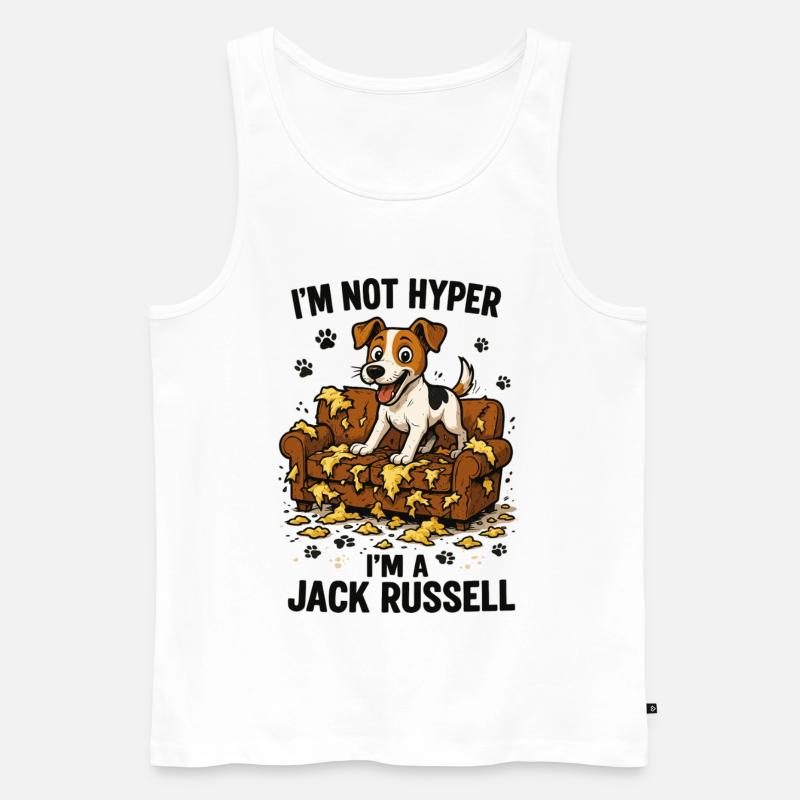 Jack Russell Terrier witzig hyperaktiv Geschenk - Männer Premium Bio Tank Top - Weiß