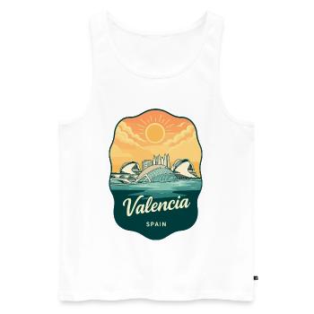 Valencia, Spanien Vintage Sunset Reiseabzeichen - Männer Premium Bio Tank Top - Weiß - Vorne - Michal (187cm)