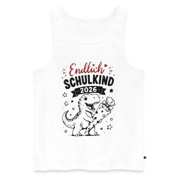 Endlich Schulkind 2026 - Männer Premium Bio Tank Top - Weiß - Vorne - Michal (187cm)