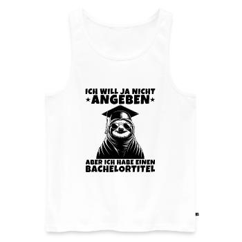Bachelorprüfung geschafft Uni Aschluss Bachelor - Männer Premium Bio Tank Top - Weiß - Vorne - Michal (187cm)