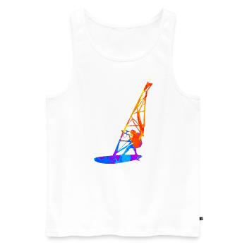 Surf Windsurfing Windsurfer Cadeau - Débardeur bio Premium Homme - blanc - Devant - Michal (187cm)