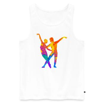 Danse de couple Danseurs de danse Salle de bal Tango - Débardeur bio Premium Homme - blanc - Devant - AI Model Male 178 light (178cm)