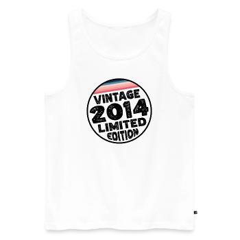 Vintage 2014 Geburtstag Geschenk Kinderparty - Männer Premium Bio Tank Top - Weiß - Vorne - AI Model Male 178 light (178cm)