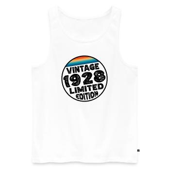 Édition limitée depuis 1928 Cadeau d’anniversaire - Débardeur bio Premium Homme - blanc - Devant - AI Model Male 178 light (178cm)