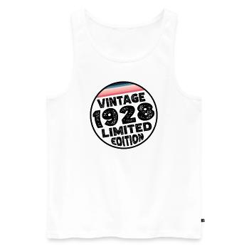 Édition limitée depuis 1928 Cadeau d’anniversaire - Débardeur bio Premium Homme - blanc - Devant - AI Model Male 178 light (178cm)