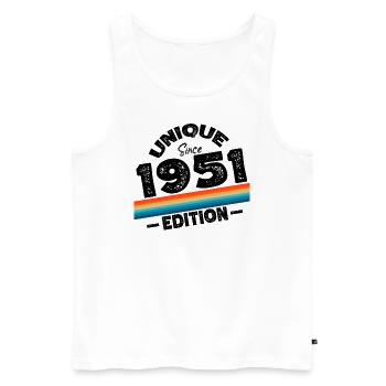 Unique Since 1951 Edition Birthday Vintage 1951 - Men's Premium Organic Tank Top - white - Front - Michal (187cm)