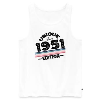 Unique Since 1951 Edition Birthday Vintage 1951 - Men's Premium Organic Tank Top - white - Front - Michal (187cm)
