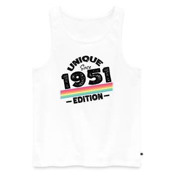 Unique Since 1951 Edition Birthday Vintage 1951 - Men's Premium Organic Tank Top - white - Front - Michal (187cm)
