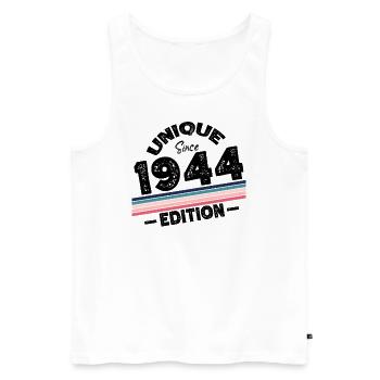 Unique depuis 1944 Edition Anniversaire Vintage 1944 - Débardeur bio Premium Homme - blanc - Devant - Michal (187cm)
