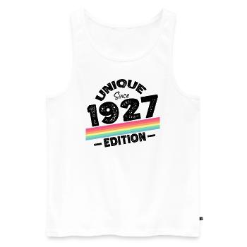 Unique seit 1927 Edition Geburtstag Vintage 1927 - Männer Premium Bio Tank Top - Weiß - Vorne - AI Model Male 178 light (178cm)