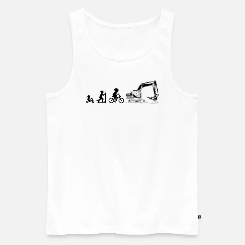 Evolution Liebhaber von Baggern - Männer Premium Bio Tank Top - Weiß