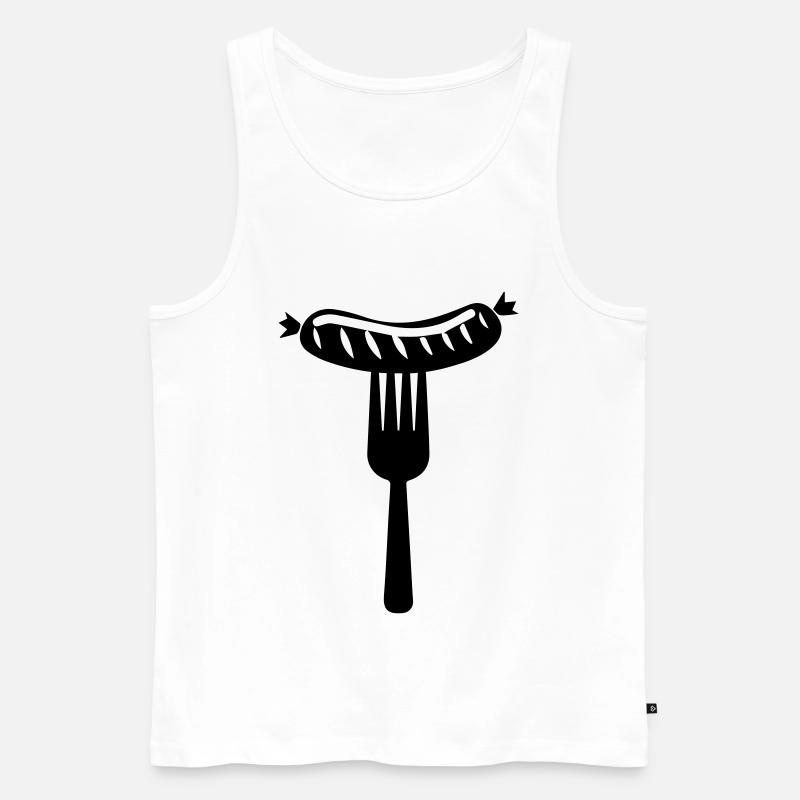 Bratwurst Fleisch icon - Männer Premium Bio Tank Top - Weiß