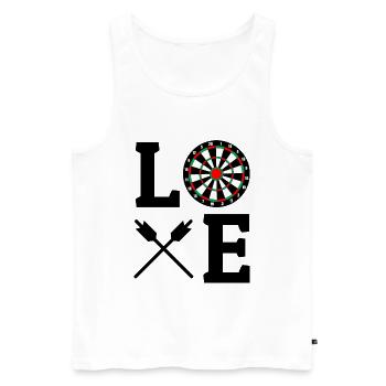 Darts Players Bullseye Target Shooting Sport Funny - Men's Premium Organic Tank Top - white - Front - Michal (187cm)