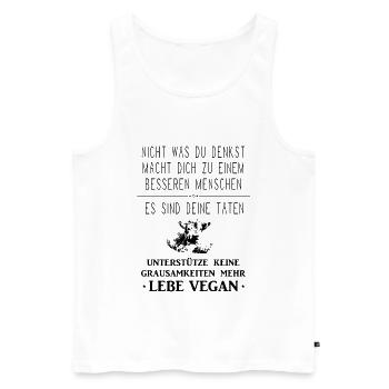 Veganerin & Veganer; coole Tierrechtler-Klamotten - Männer Premium Bio Tank Top - Weiß - Vorne - AI Model Male 178 light (178cm)