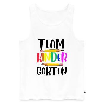 Team Kindergarten - Männer Premium Bio Tank Top - Weiß - Vorne - AI Model Male 178 light (178cm)