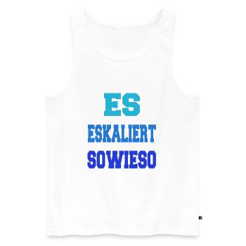 Es eskaliert sowieso - Männer Premium Bio Tank Top - Weiß - Vorne - AI Model Male 178 light (178cm)